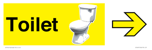Dementia Friendly Toilet Sign Directional Yellow Arrow
